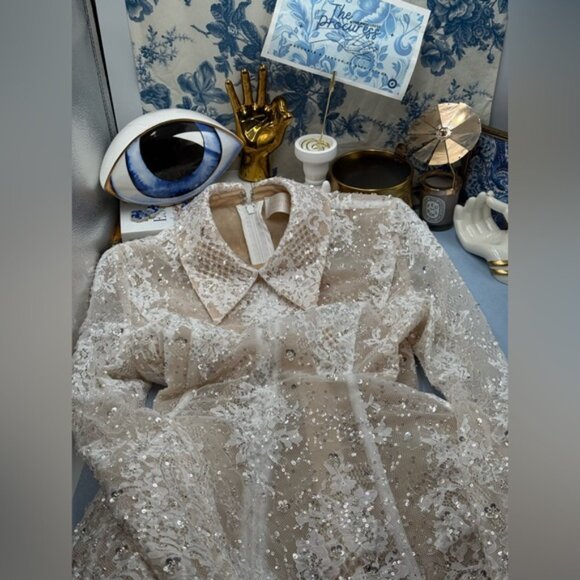 🆕 BRONX & BANCO 🧿 NWOT Adelaide White Lace Bridal Mini Dress, Sz XS US 2 - Picture 13 of 16